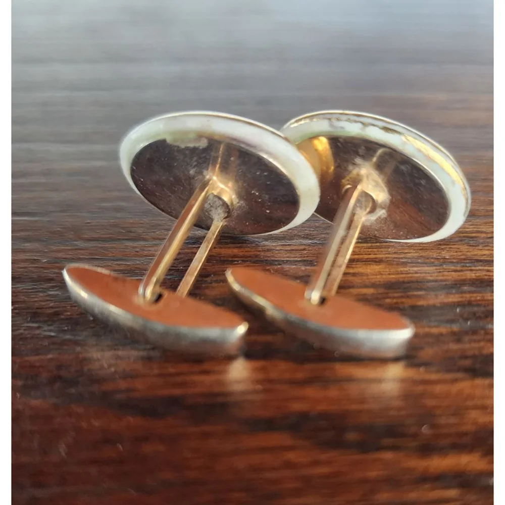 Delta Sigma Pi Cufflinks, Vintage Gold Tone